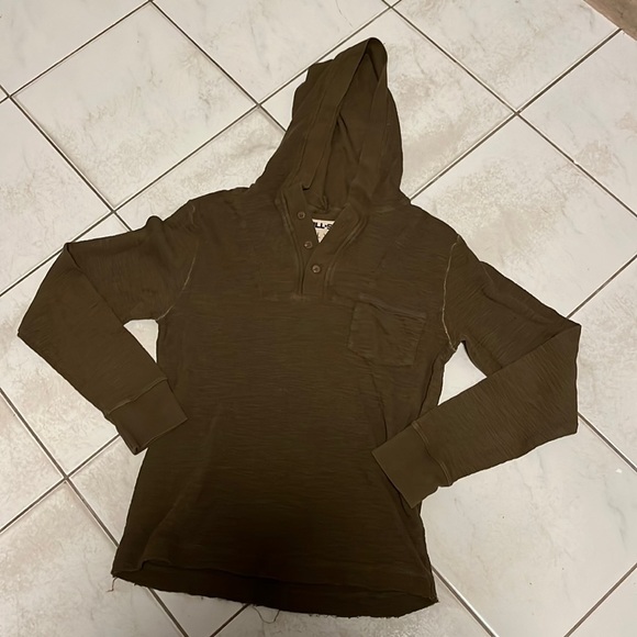 All-son green hooded Henley - Picture 1 of 4
